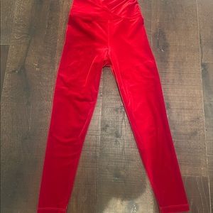 Year of Ours red velvet leggings size small